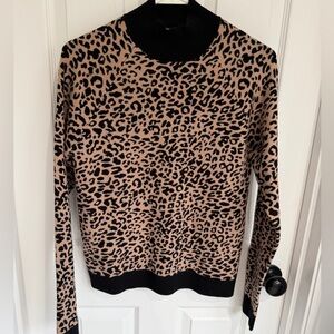 ASOS Black and Tan Leopard Knit Top